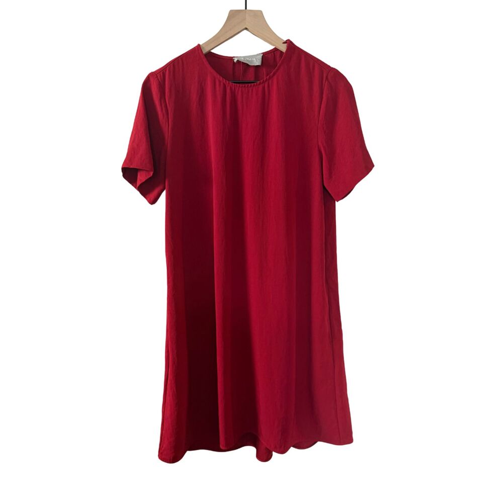 Everlane The Japanese Go Weave A-Line Dress Red Short Sleeve Size 6